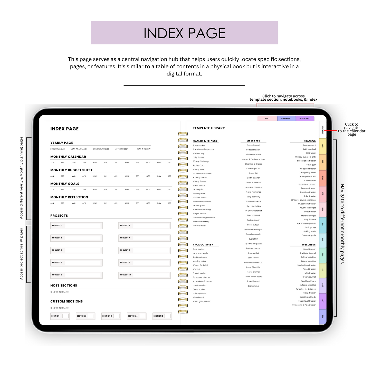 -	All In One Digital Planner Undated, 2025 Goodnotes Planner, iPad Planner, Notability Planner, Productivity, Fitness, Wellness, Finance, Lifestyle Planner